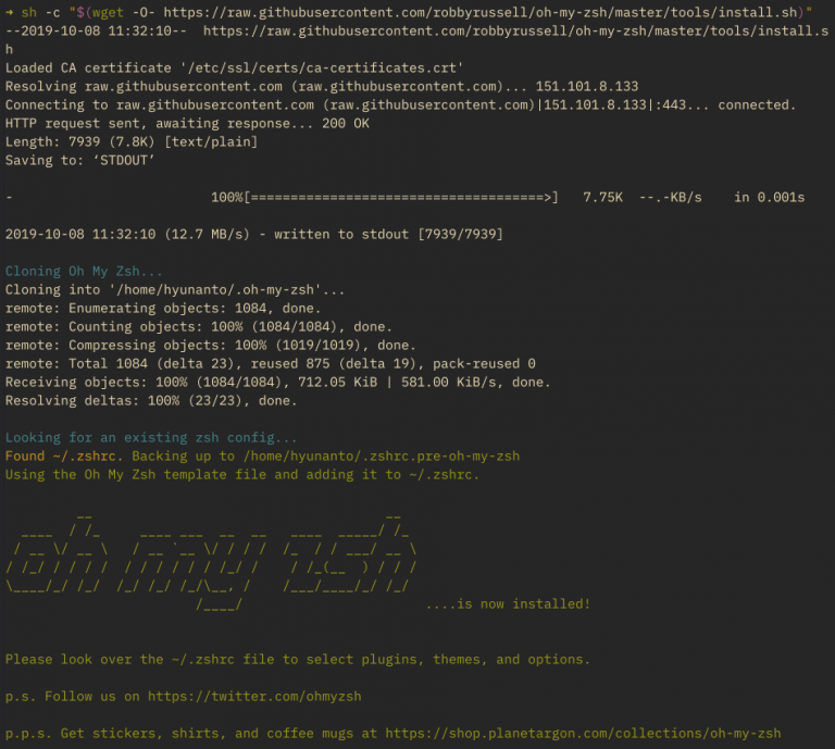 How to install oh my zsh nix daily